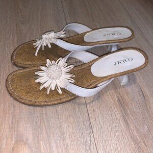 Fioni White Flower Summer Heels